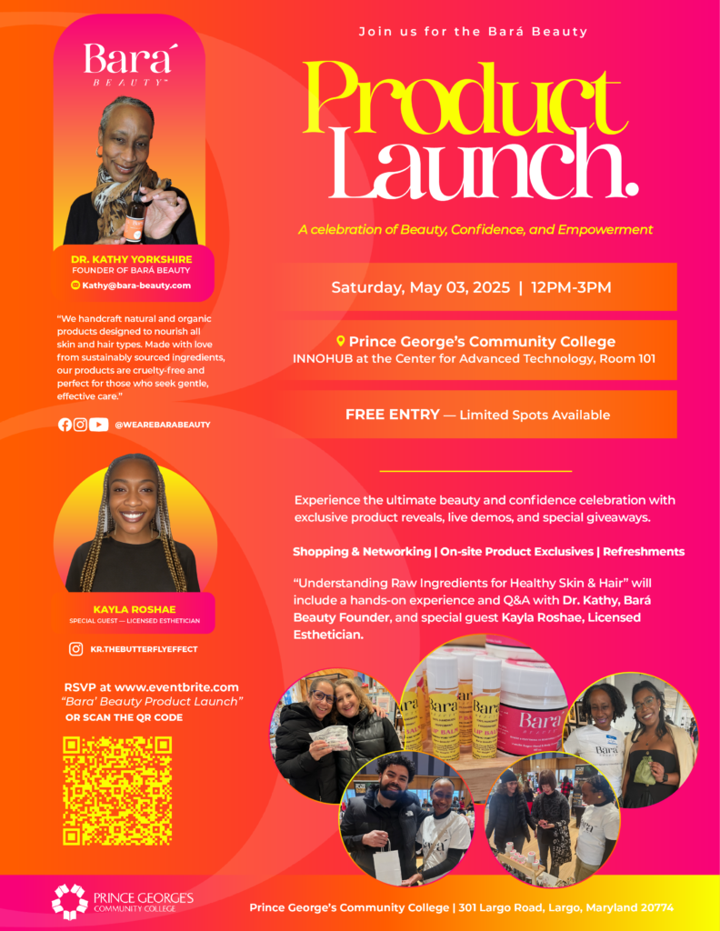 Bara' Beauty Launch flyer on May 3, 2025.